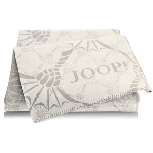 Joop! Wohndecke Cornflower Double, Weiß, Hellgrau, Beige, Textil, Abstraktes, 150x200 cm, Made in Germany, Oeko-Tex® Standard 100, Kettelrand,