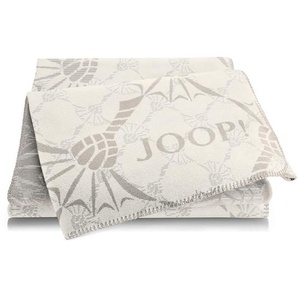 Joop! Wohndecke Cornflower Double, Weiß, Hellgrau, Beige, Textil, Abstraktes, 150x200 cm, Made in Germany, Oeko-Tex® Standard 100, Kettelrand,
