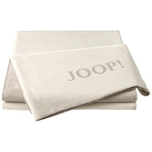Joop! Wohndecke Uni Doubleface, Weiß, Beige, Textil, 150x200 cm, Made in Germany, Oeko-Tex® Standard 100, Kettelrand, pflegeleicht, Wohntextilien,