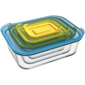 Joseph Joseph Auflaufform Nest Storage, Glas, (4-St), Borosilikatglas, 1 x 2,5 Liter, 1 x 1,3 Liter, 1 x 550 ml, 1 x 130 ml