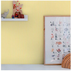 Joules Vliestapete Country Critters Ticking Stripe Lemon, glatt, Motiv, (1 St), Motiv