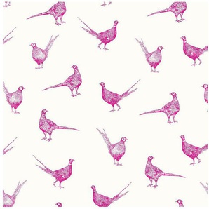 Joules Vliestapete Flirty Pheasants Truly Pink, glatt, animal print, (1 St), animal print