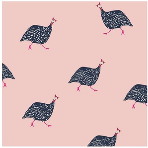 Joules Vliestapete Guinea Fowl Blush Pink, glatt, animal print, (1 St), animal print