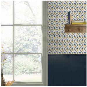 Joules Vliestapete Trellis Floral Gold, (1 St), Design Tapeten