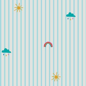Joules Vliestapete Whatever the Weather Icons Haze Blue, glatt, Motiv, (1 St), Motiv