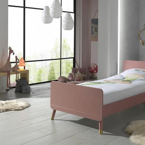 Jugendbett VIPACK Billy Betten Gr. Liegefläche B/L: 90 cm x 200 cm Betthöhe: 34,5 cm, kein Härtegrad, ohne Matratze, rosa (terra rosa) Vipack Furniture