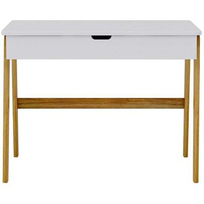 Jugendschreibtisch in Weiß Pinie teilmassiv Skandi Design