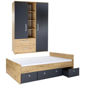 Jugendzimmer 3er-Set - mehrfarbig - Materialmix - 430 cm - 287 cm | Möbel Kraft