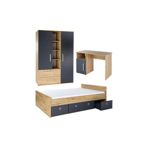 Jugendzimmer 4er-Set - mehrfarbig - Materialmix - 545 cm - 364 cm | Möbel Kraft