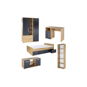 Jugendzimmer 6er-Set - mehrfarbig - Materialmix - 717 cm - 602 cm | Möbel Kraft