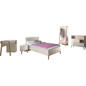 Jugendzimmer-Set GAMI Alika Schlafzimmermöbel-Sets Gr. Liegefläche: 120/200 cm, braun (kastanie nachbildung gebleicht) Baby Komplett-Kinderzimmer