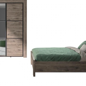Jugendzimmer-Set GAMI Brugge Schlafzimmermöbel-Sets Gr. ohne Matratze, B/H: 160 cm x 200 cm, braun (eiche natur) Baby Komplett-Kinderzimmer In 2 Farben erhältlich