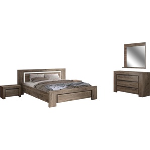 Jugendzimmer-Set GAMI Brugge Schlafzimmermöbel-Sets Gr. ohne Matratze, B/H: 180 cm x 200 cm, braun (eiche natur) Baby Komplett-Kinderzimmer In 2 Farben erhältlich