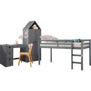 Jugendzimmer-Set LÜTTENHÜTT Alpi Schlafzimmermöbel-Sets grau Baby Komplett-Kinderzimmer