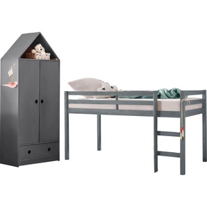 Jugendzimmer-Set LÜTTENHÜTT Alpi Schlafzimmermöbel-Sets grau Baby Komplett-Kinderzimmer