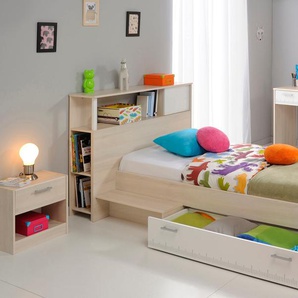 Jugendzimmer-Set PARISOT Charly 11 Schlafzimmermöbel-Sets Gr. B/H: 90 cm x 200 cm, weiß (akazie, weiß) Baby Komplett-Kinderzimmer mit einem Schreibtisch