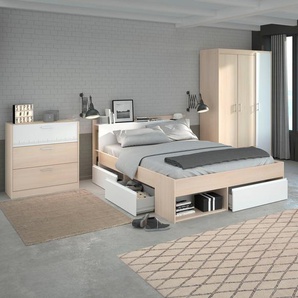 Jugendzimmer-Set PARISOT Most Schlafzimmermöbel-Sets Gr. B/H: 160 cm x 200 cm, weiß (akazie, weiß) Baby Komplett-Kinderzimmer