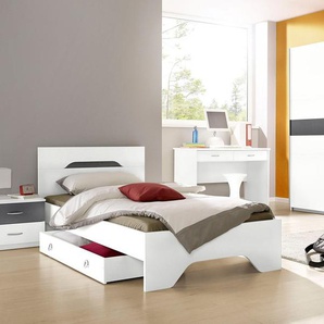 Jugendzimmer-Set RAUCH Noosa Schlafzimmermöbel-Sets schwarz-weiß (weiß, graumetallic) Baby Komplett-Kinderzimmer
