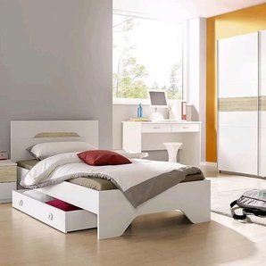 Jugendzimmer-Set RAUCH Noosa Schlafzimmermöbel-Sets weiß (weiß, struktureichefarben hell) Baby Komplett-Kinderzimmer