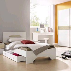 Jugendzimmer-Set RAUCH Noosa Schlafzimmermöbel-Sets weiß (weiß, struktureichefarben hell) Baby Komplett-Kinderzimmer