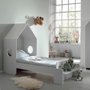 Jugendzimmer-Set VIPACK Casami Schlafzimmermöbel-Sets Gr. B/H: 90 cm x 200 cm, grau (weiß, grau) Baby Komplett-Kinderzimmer Bett in 2 Breiten