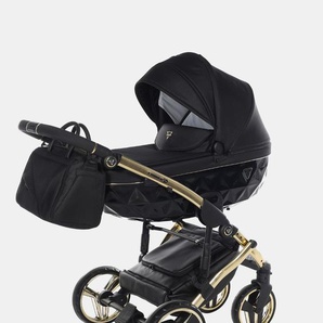 Junama Diamond S-Line V3 – Kombi-Kinderwagen Set 2in1 inkl. Sportsitz und Babywanne – Black / Gold 158534