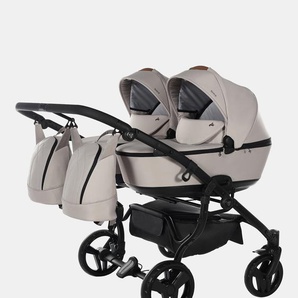 Junama Space Duo – Zwillings-Kinderwagen Set 2in1 inkl. Sportsitz und Babywanne – Beige 154407