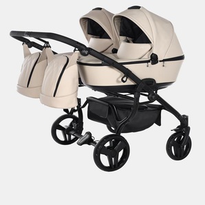 Junama Space Eco Duo – Zwillings-Kinderwagen Set 2in1 inkl. Sportsitz und Babywanne – Beige 154417