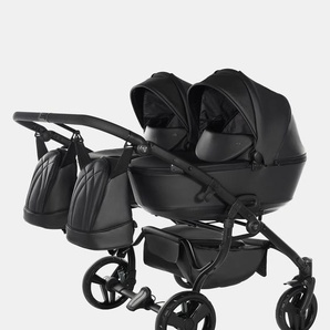 Junama Space Eco Duo – Zwillings-Kinderwagen Set 2in1 inkl. Sportsitz und Babywanne – Schwarz 154420