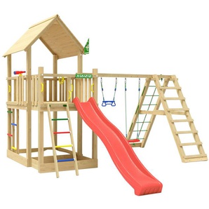 Jungle Gym Spielturm Majesty, Spielanlage mit Schaukel, Kletterbock und Rutsche mit Wasseranschluss