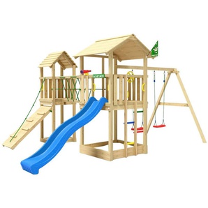 Jungle Gym Spielturm Nova, Spielanlage mit 2 Türmen, Schaukel und Rutsche mit Wasseranschluss