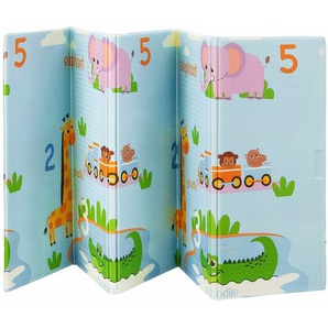 Juskys - Kinder Spielmatte Stella 180x200 cm Tiere - xxl Matte für Babys - Schaumstoff Spielteppich faltbar, soft & wendbar - Boden - Krabbelmatte