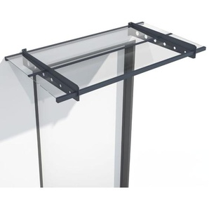 Juskys - Vordach Haustür Überdachung 150x80cm aus Acrylglas & Stahl – Türvordach in Anthrazit – Dach für Tür, Eingang & Hauseingang aus Glas