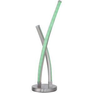 JUST LIGHT LED-Tischleuchte 11991-55 stahlfarbig, 9,5 W, 1050 lm, CCT, RGB, Smart Home