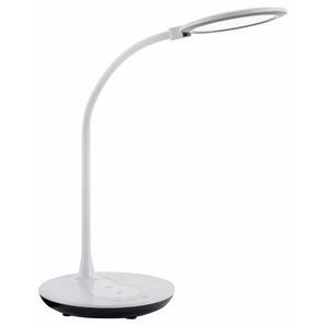 JUST LIGHT LED-Tischleuchte 14416-16 weiß, 5 W, 600 lm, CCT, Handy-Ladefunktion