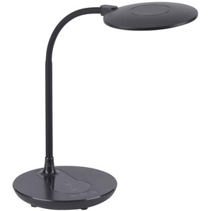 JUST LIGHT LED-Tischleuchte 14416-18 schwarz, 5 W, 600 lm, CCT, Handy-Ladefunktion