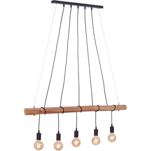 JUST LIGHT Pendelleuchte »DAMIAN«, 5 flammig, Leuchtmittel E27   ohne Leuchtmittel, Hängeleuchte, Eukalyptus-Holz