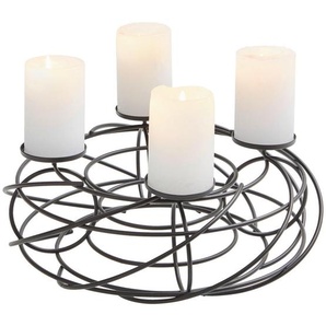 Justinus Adventskranz, Schwarz, Metall, Dekoration, Weihnachtsdekoration, Winterdeko