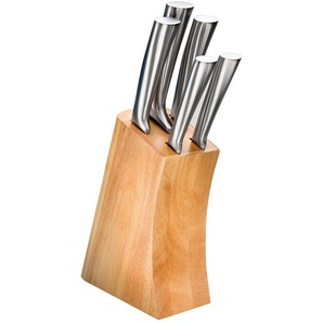 Justinus Messerblock  6-teilig  New Steel Design ¦ holzfarben ¦ Holz