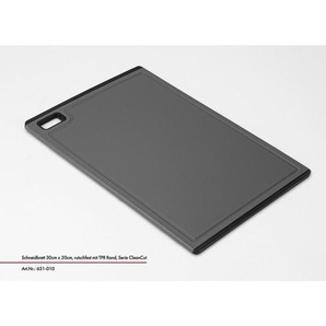 Justinus Schneidebrett Clean Cut, Grau, Schwarz, Kunststoff, 30x1x20 cm, Saftrille, Griffloch, Küchenzubehör, Schneidebretter