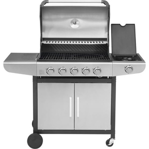 Gasgrill JUSTUS Ares Pro Grills Gr. B/H/T: 133 cm x 112 cm x 57 cm, schwarz (edelstahlfarben, schwarz) Gasgrills