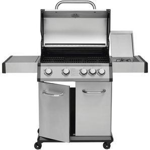 Gasgrill JUSTUS Geras Grills Gr. B/H/T: 141 cm x 112 cm x 57 cm, silberfarben (edelstahlfarben) Gasgrills Grills BxTxH: 141x57x112 cm