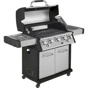 Gasgrill JUSTUS Mars Plus Grills Gr. B/H/T: 158 cm x 131 cm x 62 cm, schwarz (edelstahlfarben, schwarz) Gasgrills