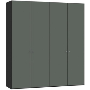 Jutzler Drehtürenschrank , Grau, Grün, Schwarz , Holzwerkstoff , 2 Fächer , 203x220x59 cm , Typenauswahl, Beimöbel erhältlich, umfangreiches Zubehör in verschiedenen Holzarten Größen Holzdekoren individuell planbar, individuelle Frontgestaltung ,