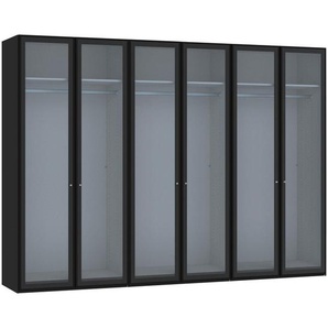 Jutzler Drehtürenschrank, Schwarz, Holzwerkstoff, 3 Fächer, 303x220x59 cm, Typenauswahl, Beimöbel erhältlich, umfangreiches Zubehör in verschiedenen