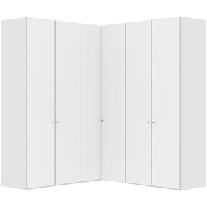 Jutzler Eckkleiderschrank , Weiß , Holzwerkstoff , 3 Fächer , 203x236x211 cm , Typenauswahl, Beimöbel erhältlich, umfangreiches Zubehör in verschiedenen Holzarten Größen Holzdekoren erhältlich , Schlafzimmer, Kleiderschränke, Eckschränke
