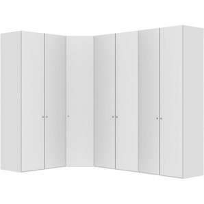 Jutzler Eckkleiderschrank , Weiß, Weiß Hochglanz , Holzwerkstoff , 4 Fächer , 196x236x296 cm , Typenauswahl, Beimöbel erhältlich, umfangreiches Zubehör in verschiedenen Holzarten Größen Holzdekoren individuell planbar , Schlafzimmer, Kleiderschränke,