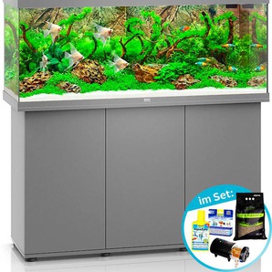 JUWEL AQUARIEN Aquarien-Set Rio 240 LED Vivarien 240 Liter, BxTxH: 121x41x128 cm, mit Unterschrank, Inkl. Starter-Set Gr. B/H/T: 121 cm x 55 cm x 41 cm, 240 l, grau Aquarium-Becken