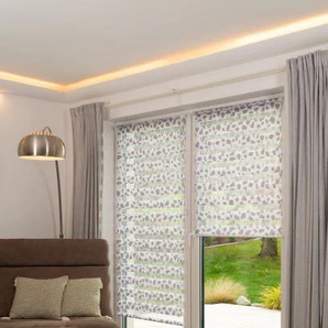 Doppelrollo K-HOME Delphi Rollos Gr. 200 cm, 60 cm, grau (stein, taupe) Doppelrollos im Fixmaß