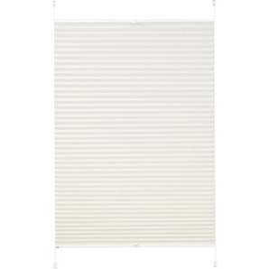 Plissee K-HOME Siena Plissees Gr. 130 cm, zweiseitig verschiebbar, 90 cm, beige (creme) Plissees ohne Bohren Plissee